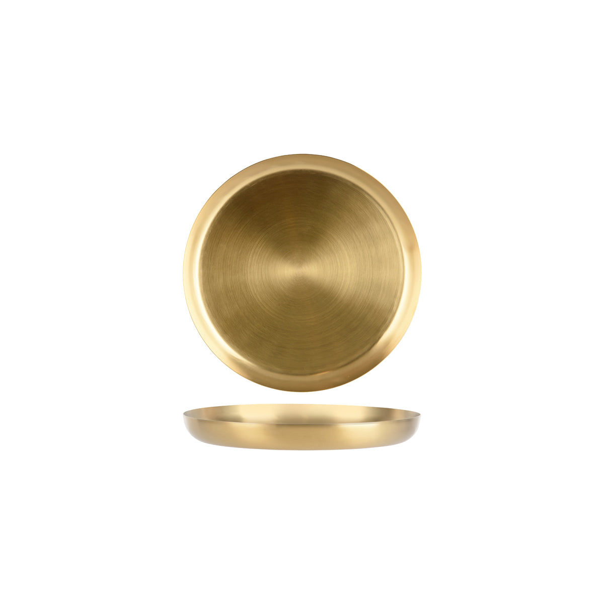 Z0020 Zanzi Round Serving Tray Satin Brass 265x30mm Tomkin Australia Hospitality Supplies