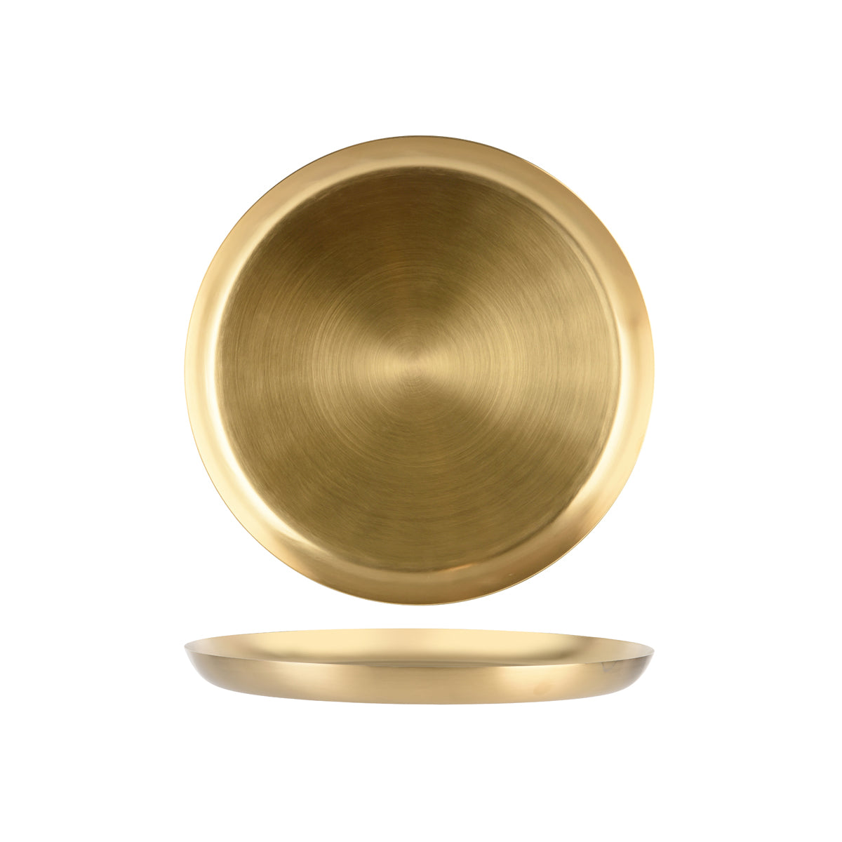 Z0022 Zanzi Round Serving Tray Satin Brass 365x30mm Tomkin Australia Hospitality Supplies