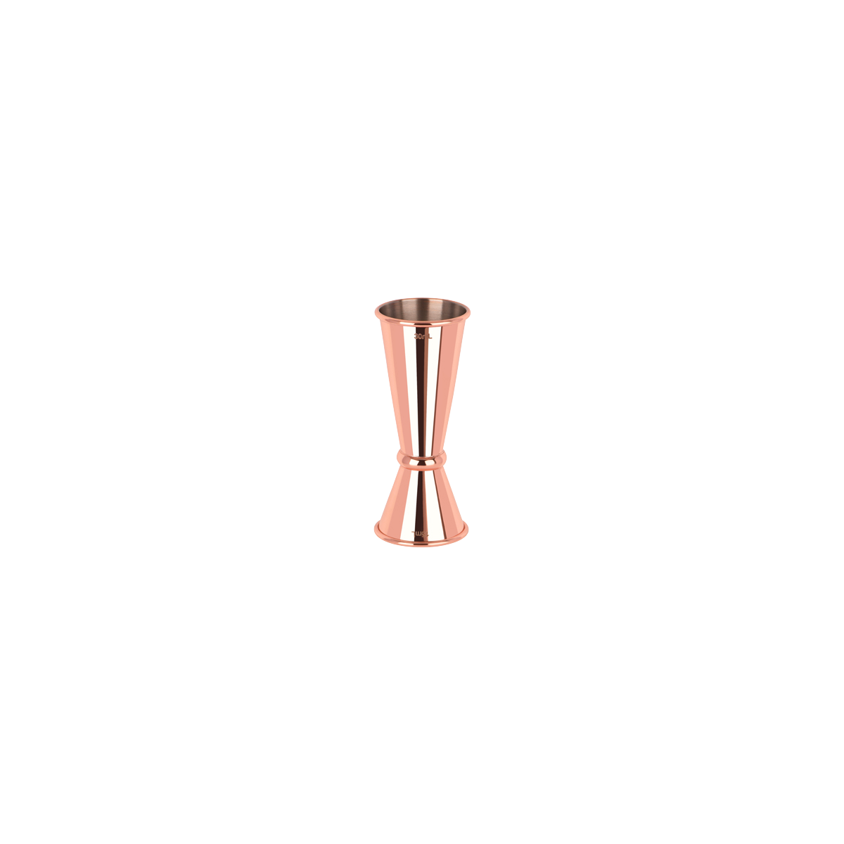 Z0602 Zanzi Tokyo Jigger with Curled Edge 15/30ml Rose Gold Tomkin Australia Hospitality Supplies