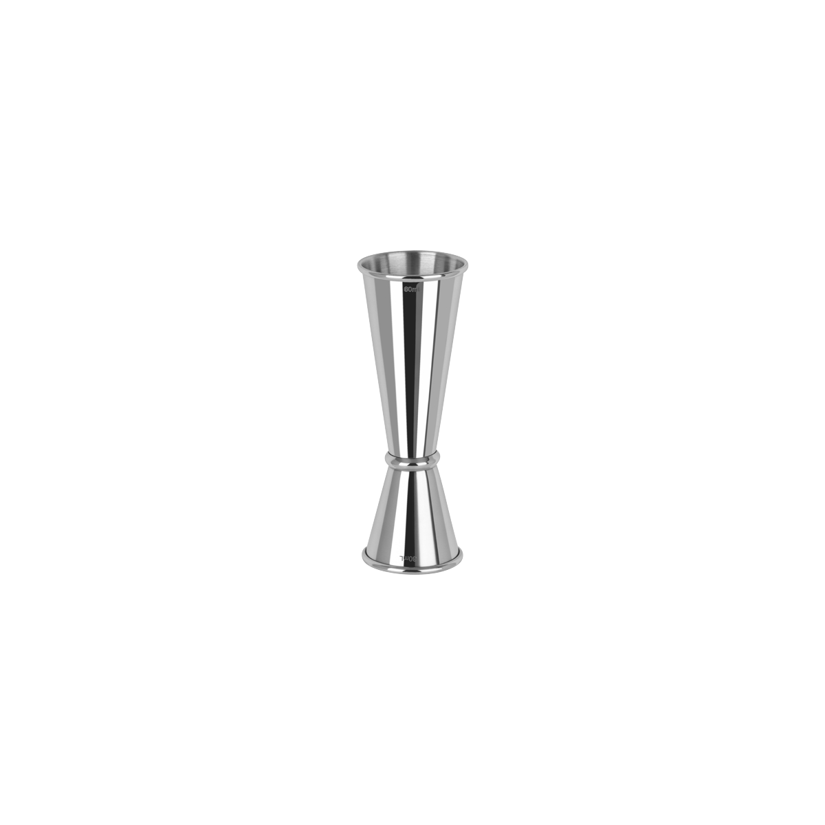 Z0608 Zanzi Tokyo Jigger with Curled Edge 30/60ml Stainless Steel Tomkin Australia Hospitality Supplies