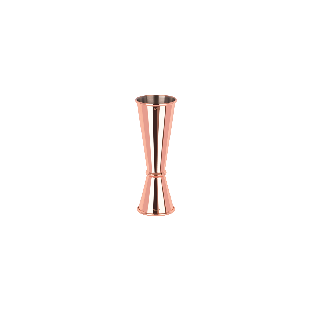 Z0610 Zanzi Tokyo Jigger with Curled Edge 30/60ml Rose Gold Tomkin Australia Hospitality Supplies