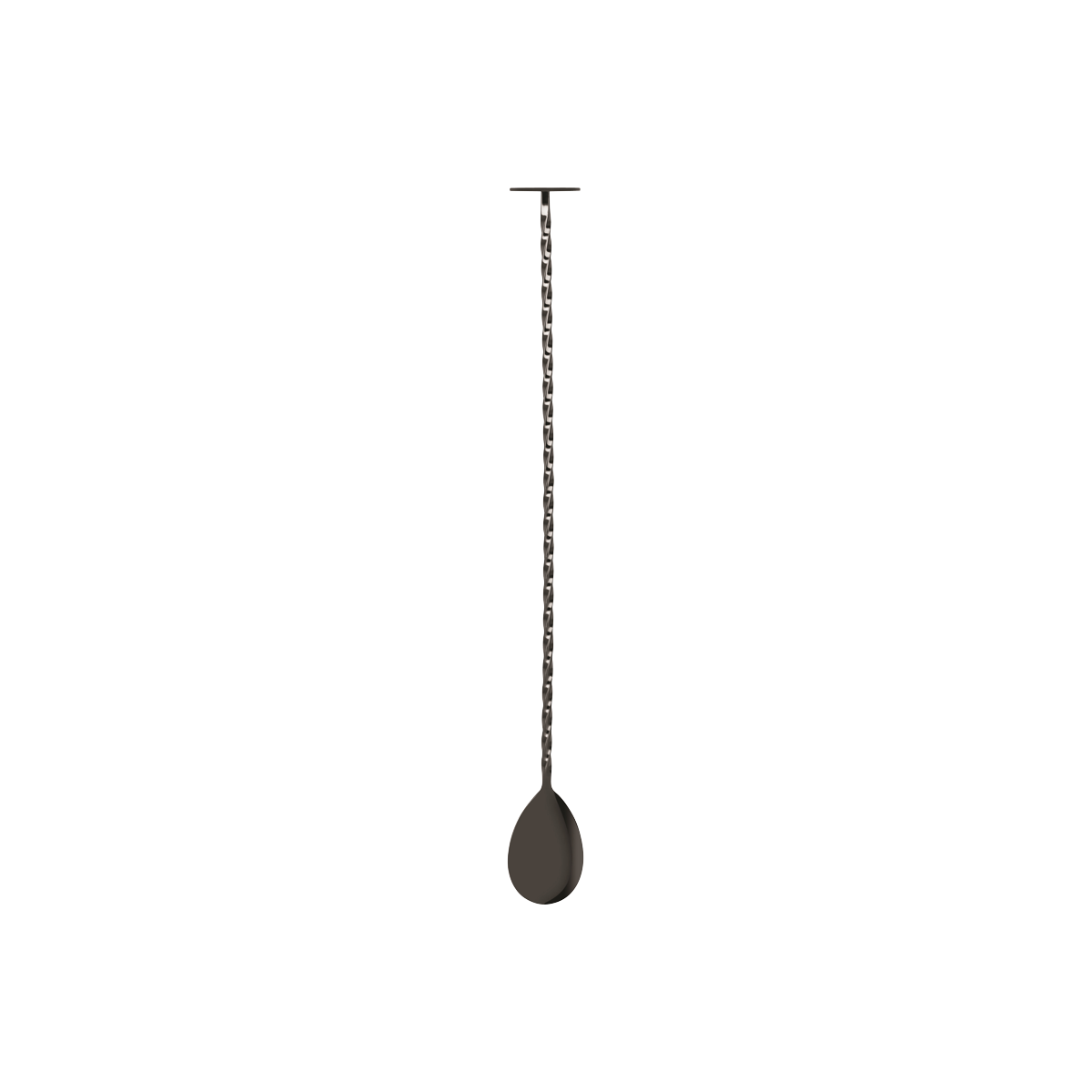 Z0645 Zanzi Tail Disk Bar Spoon with Muddler 300mm Gunmetal Tomkin Australia Hospitality Supplies