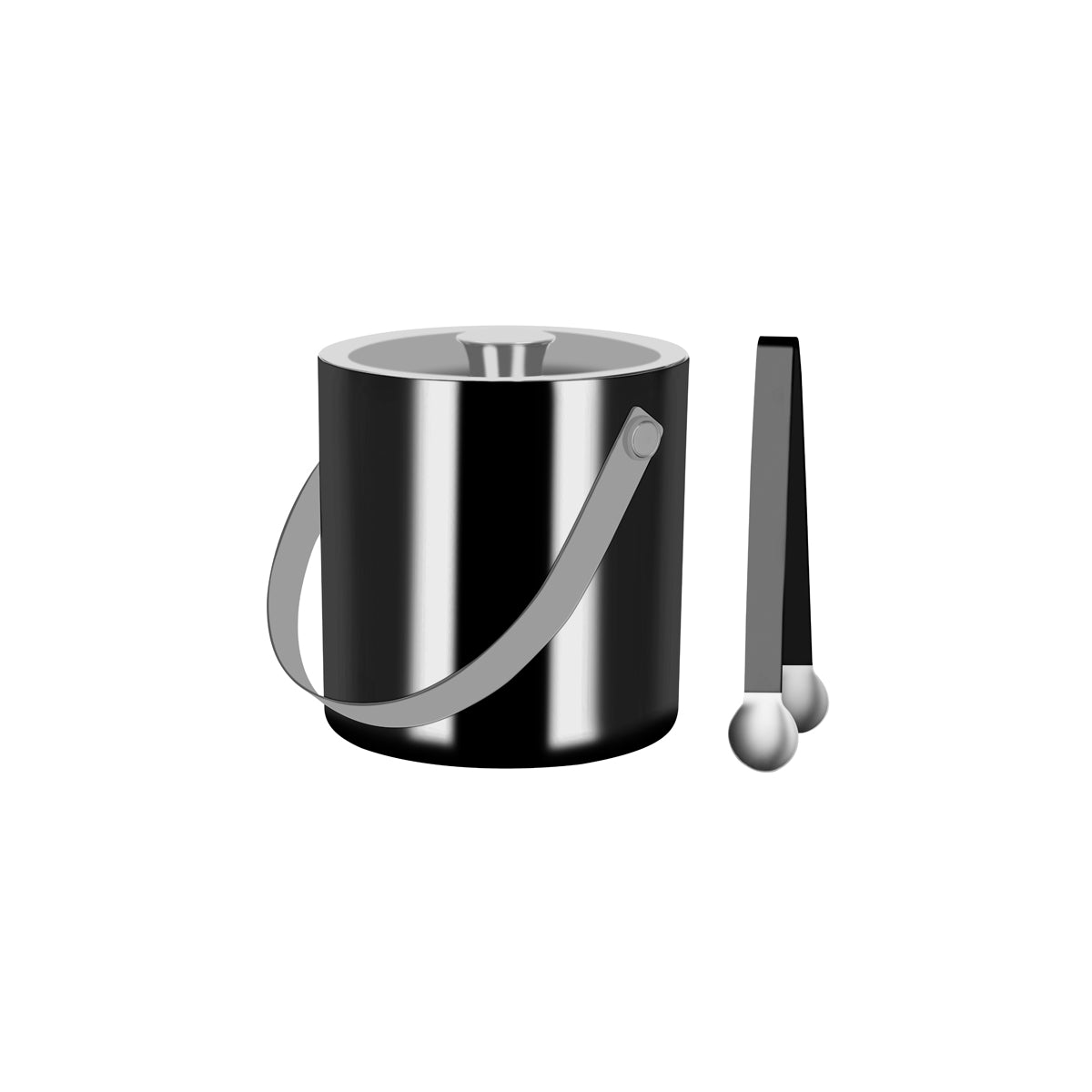 Z1001 Zanzi Double Wall Ice Bucket with Tong Gunmetal / Stainless Steel Tomkin Australia Hospitality Supplies