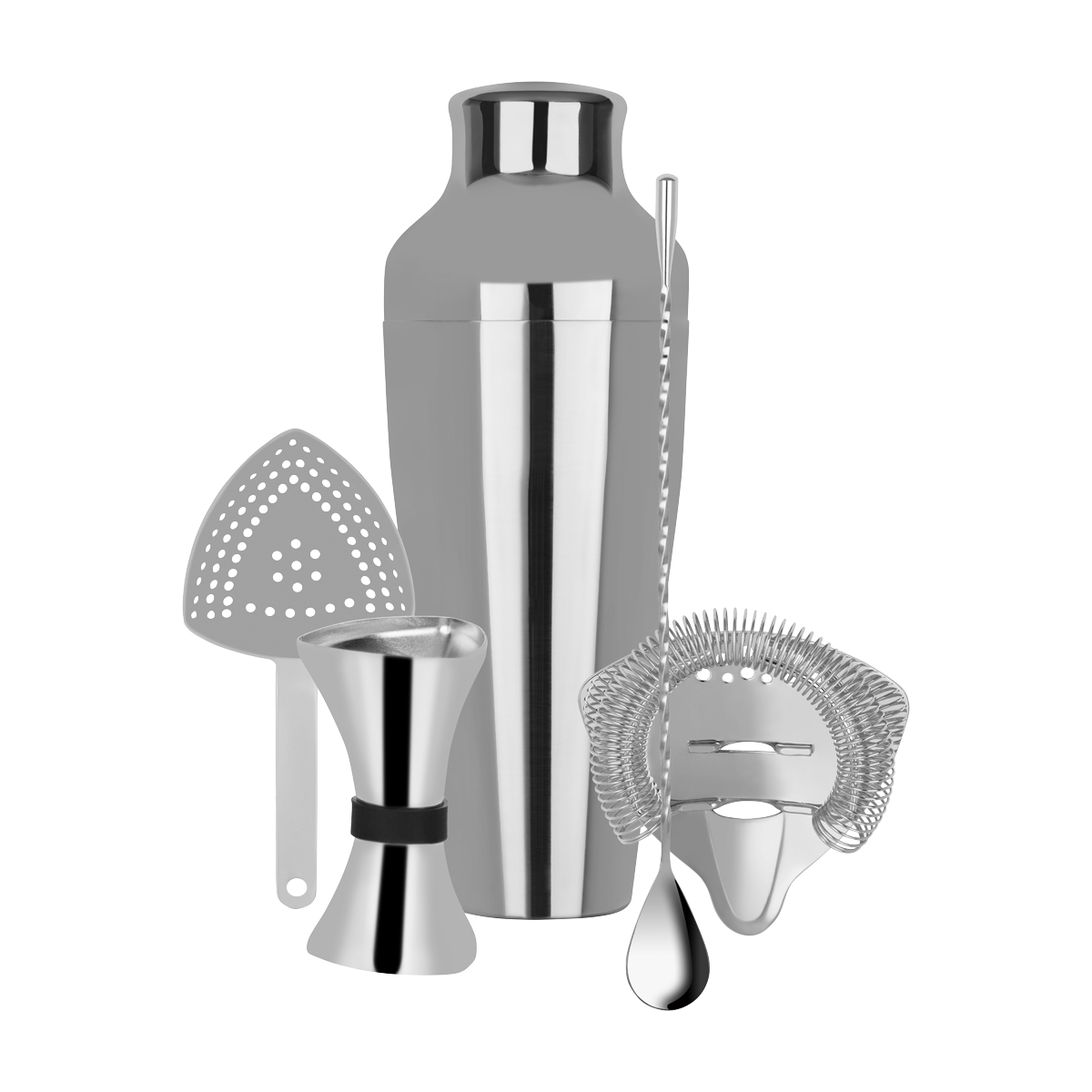 Z9012 Zanzi Cocktail Set 5pc Stainless Steel Tomkin Australia Hospitality Supplies