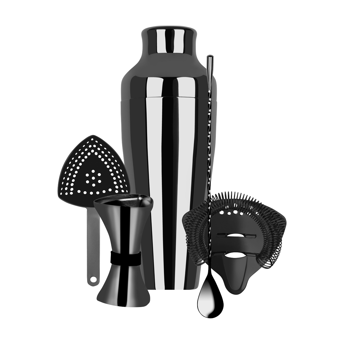 Z9016 Zanzi Cocktail Set 5pc Gunmetal Tomkin Australia Hospitality Supplies